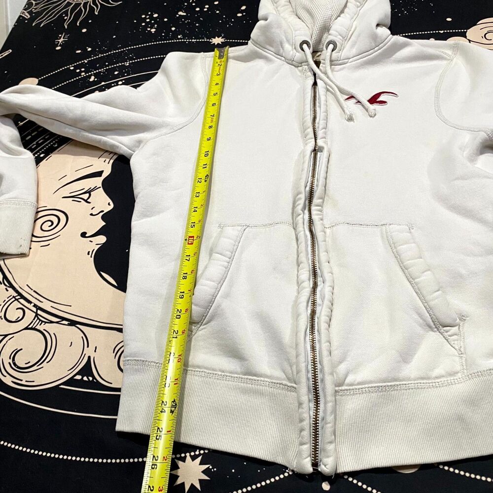 Hollister Hoodie Men's XL White Full-Zip Performance Gym Running Fleece-Lined - Picture 7 of 9
